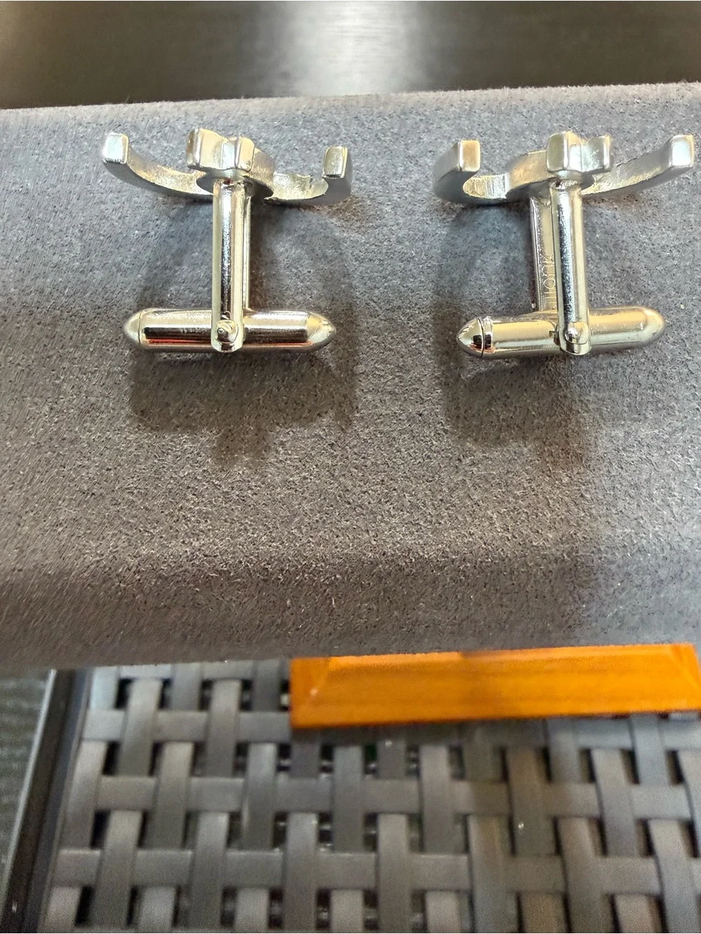 Vintage Swank Horseshoe Cufflinks Silver Tone Clear Rhinestone Lucky Equestrian